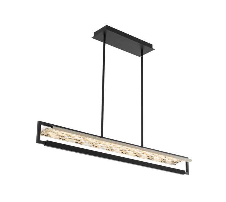 Allegri 036961-052-FR001 LED Island Pendant, Matte Black W/ Chrome