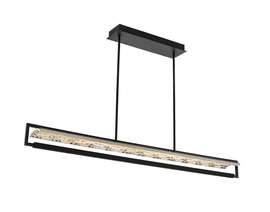 Allegri 036962-052-FR001 LED Island Pendant, Matte Black W/ Chrome