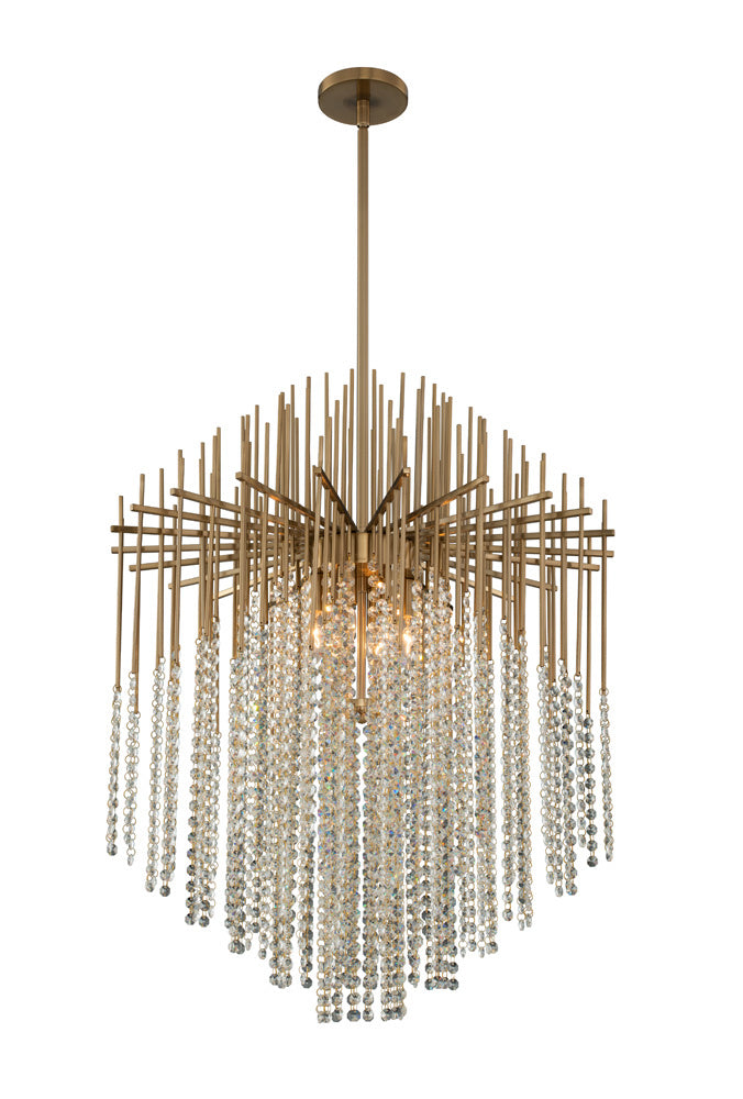 Allegri 037655-038-FR001 Six Light Pendant, Brushed Champagne Gold