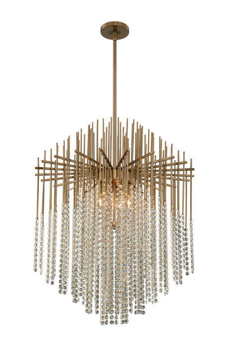 Allegri 037655-038-FR001 Six Light Pendant, Brushed Champagne Gold