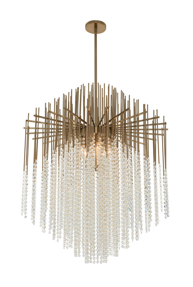 Allegri 037656-038-FR001 Eight Light Pendant, Brushed Champagne Gold