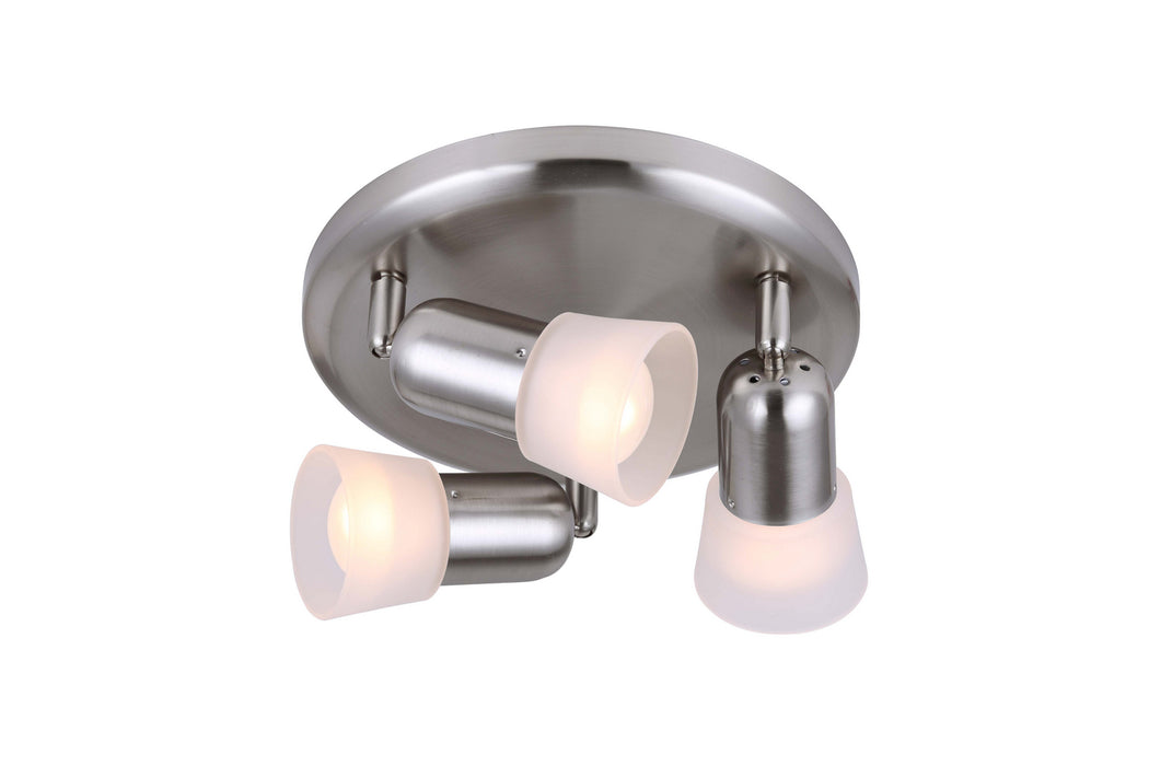 Canarm ICW5351 Three Light Ceiling Mount, Brushed Pewter