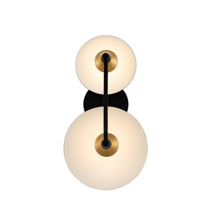 Kalco 513622BWB LED Wall Sconce, Matte Black w White and Brass Accent