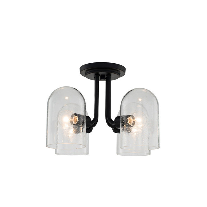 Kalco 514045MB Four Light Semi Flush Mount, Matte Black
