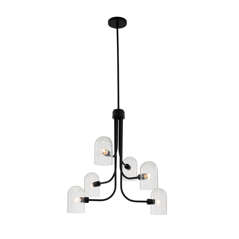 Kalco 514071MB Six Light Chandelier, Matte Black