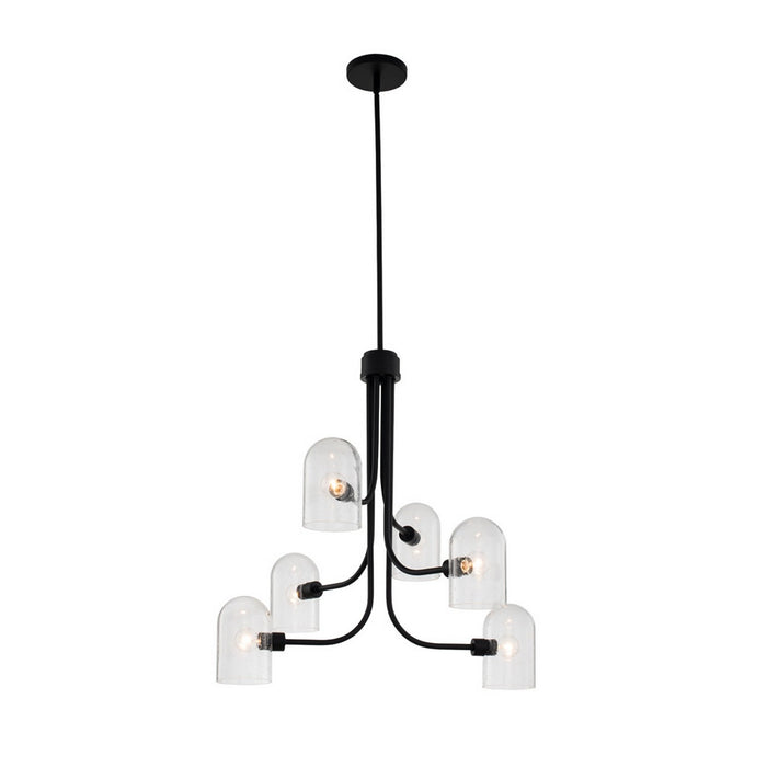 Kalco 514071MB Six Light Chandelier, Matte Black