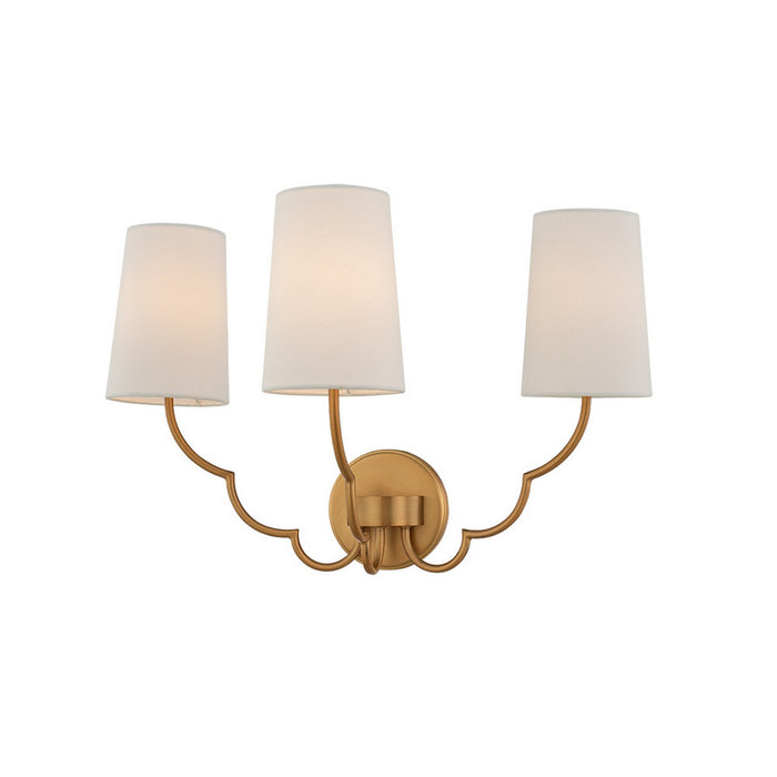 Kalco 514323NB Three Light Wall Sconce, New Brass