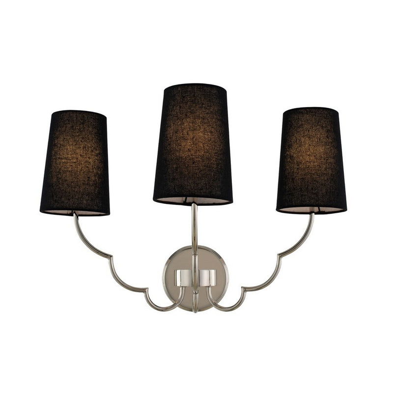 Kalco 514323PN Three Light Wall Sconce, Polished Nickel