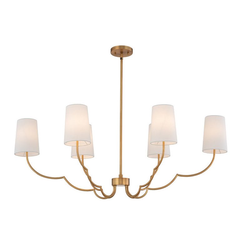 Kalco 514361NB Six Light Island Pendant, New Brass
