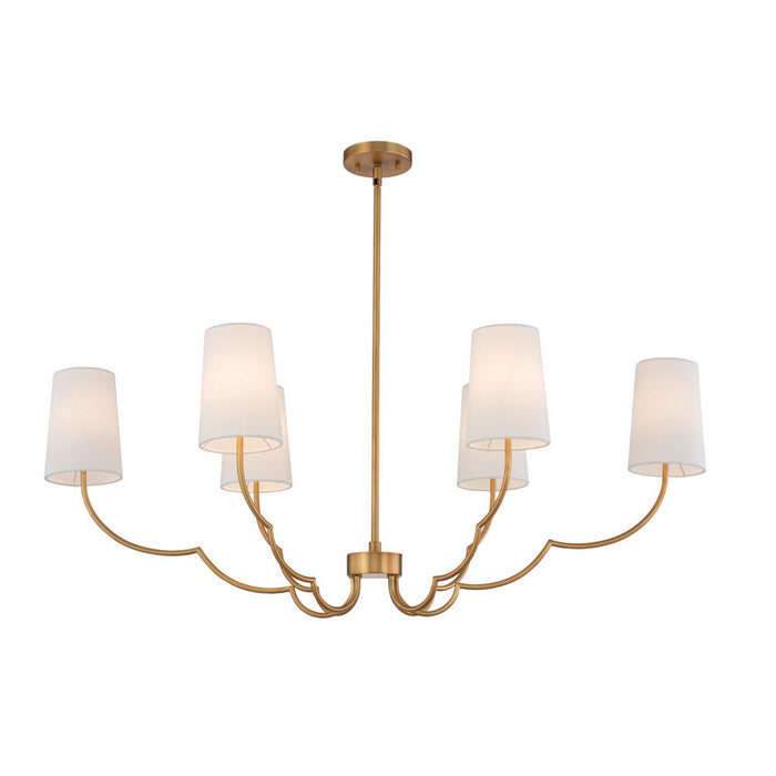 Kalco 514361NB Six Light Island Pendant, New Brass