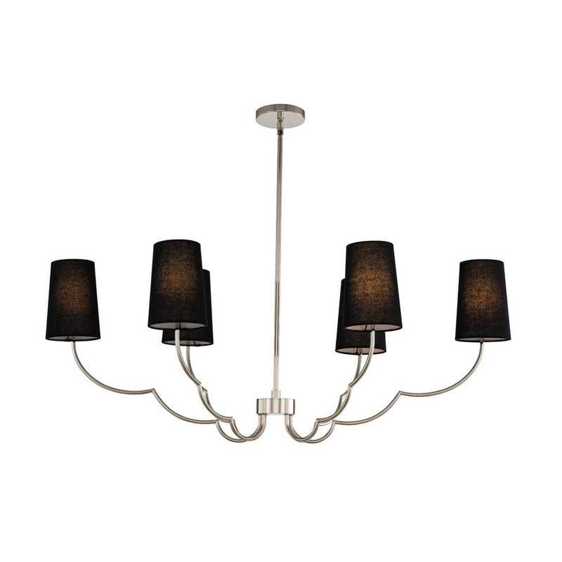 Kalco 514361PN Six Light Island Pendant, Polished Nickel