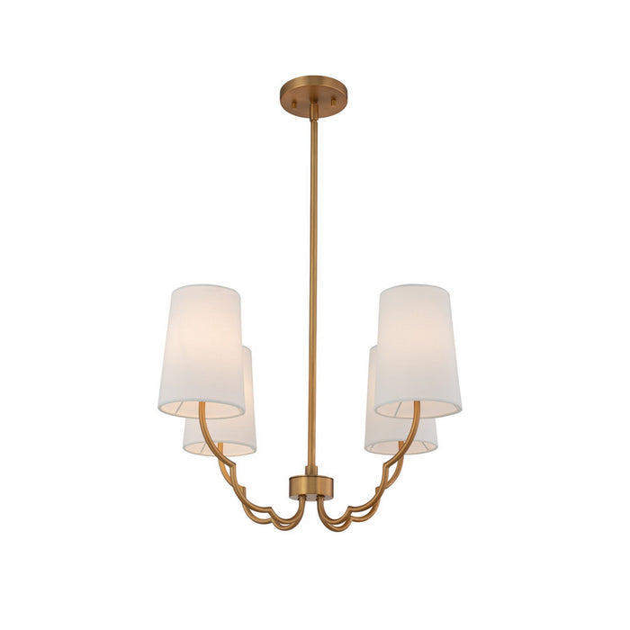 Kalco 514371NB Four Light Chandelier, New Brass