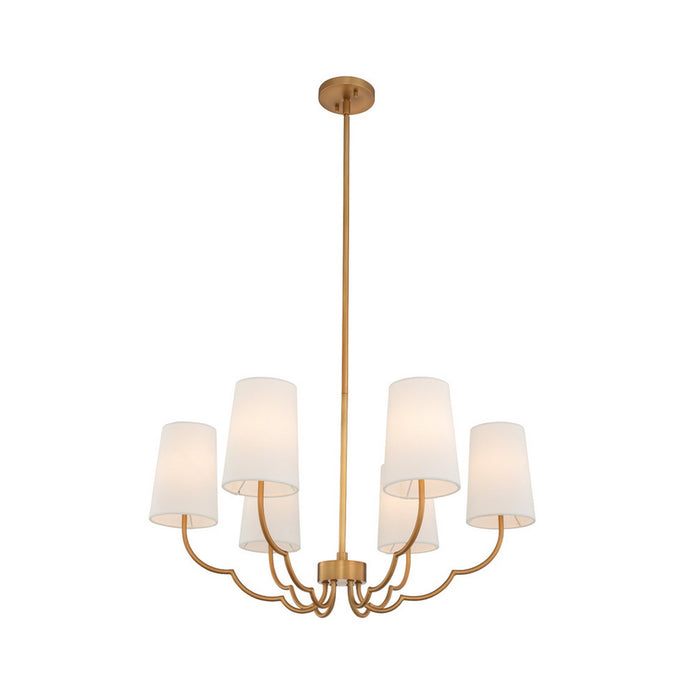 Kalco 514372NB Six Light Chandelier, New Brass