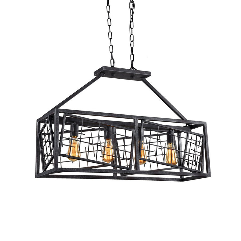 Zeev Lighting CD10194-4-RI Four Light Chandelier, Rustic Iron