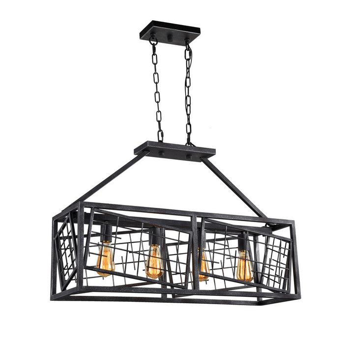 Zeev Lighting CD10194-4-RI Four Light Chandelier, Rustic Iron