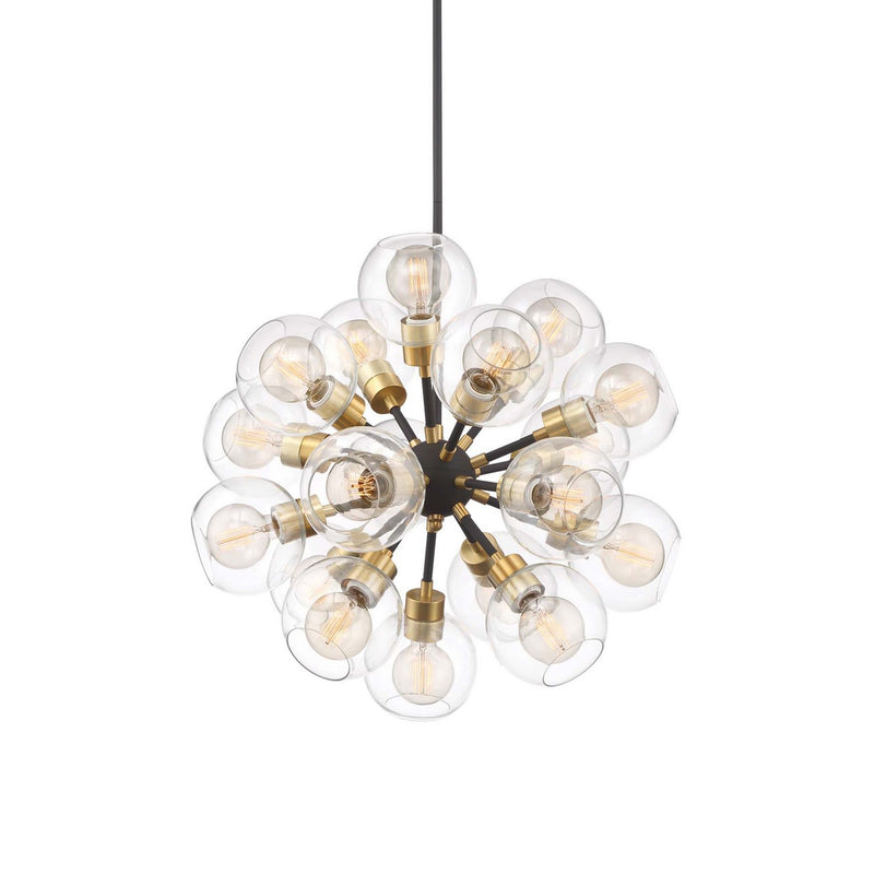 Zeev Lighting CD10198-18-PB+MBK 18 Light Chandelier, Polished Brass