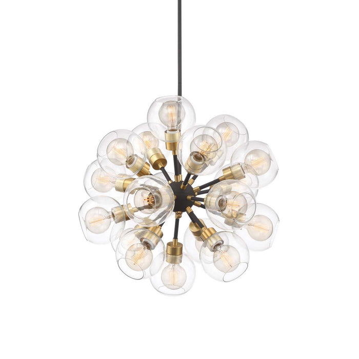 Zeev Lighting CD10198-18-PB+MBK 18 Light Chandelier, Polished Brass