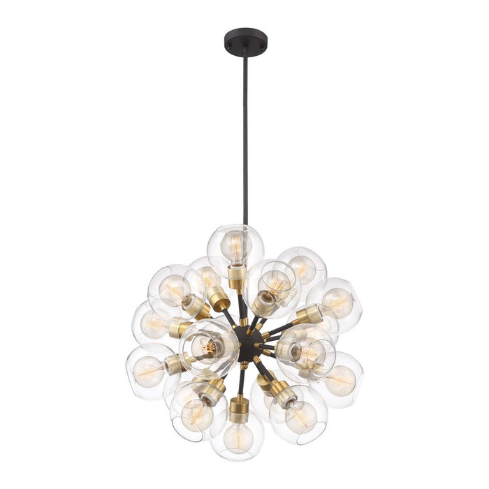 Zeev Lighting CD10198-18-PB+MBK 18 Light Chandelier, Polished Brass