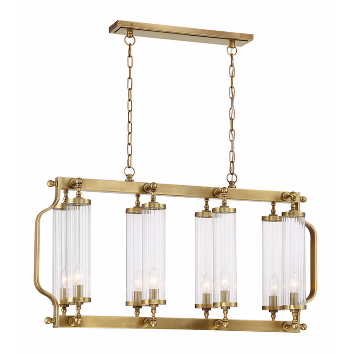 Zeev Lighting CD10227-8-AGB Eight Light Chandelier, Aged Brass