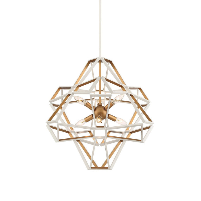 Zeev Lighting CD10230-6-SW-G Six Light Chandelier, Satin White