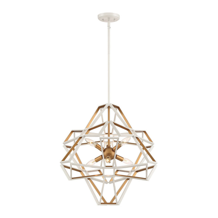 Zeev Lighting CD10230-6-SW-G Six Light Chandelier, Satin White