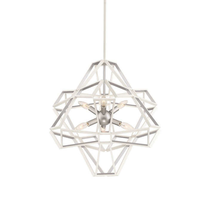 Zeev Lighting CD10231-6-SW-SL Six Light Chandelier, Satin White