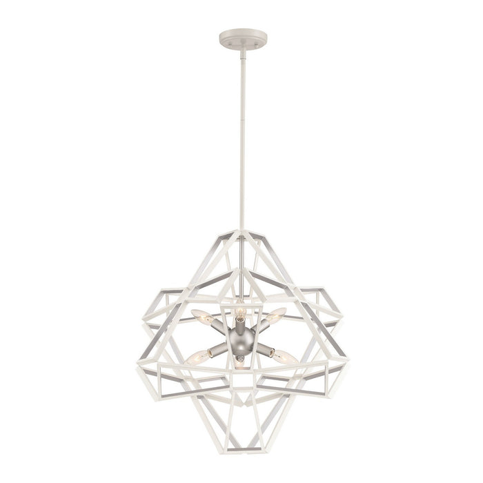 Zeev Lighting CD10231-6-SW-SL Six Light Chandelier, Satin White