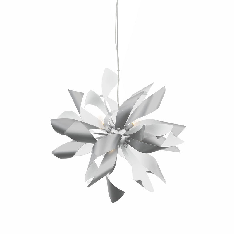 Zeev Lighting CD10262-9-S+MW Nine Light Chandelier, Silver w/Matte White