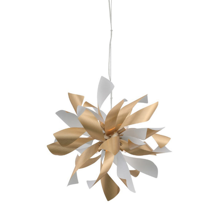 Zeev Lighting CD10263-9-BB+MW Nine Light Chandelier, Brushed Brass w/Matte White
