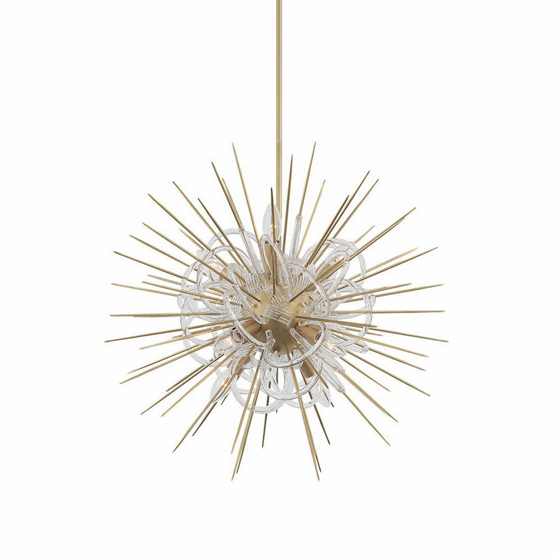 Zeev Lighting CD10266-8-AGB Eight Light Chandelier, Aged Brass