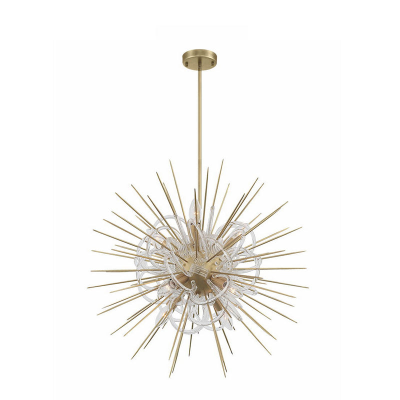 Zeev Lighting CD10266-8-AGB Eight Light Chandelier, Aged Brass