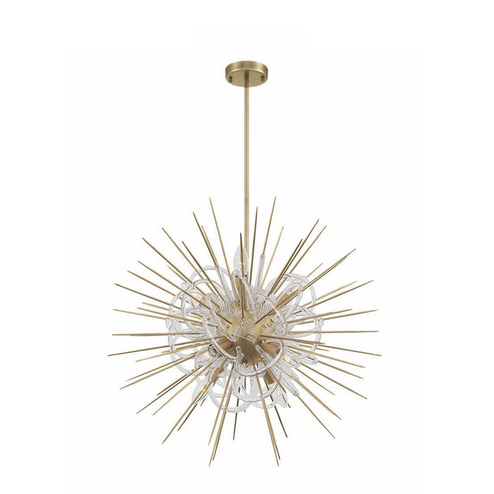 Zeev Lighting CD10266-8-AGB Eight Light Chandelier, Aged Brass