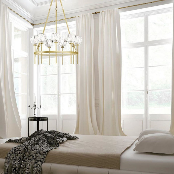 Zeev Lighting CD10270-9-AGB Nine Light Chandelier, Aged Brass