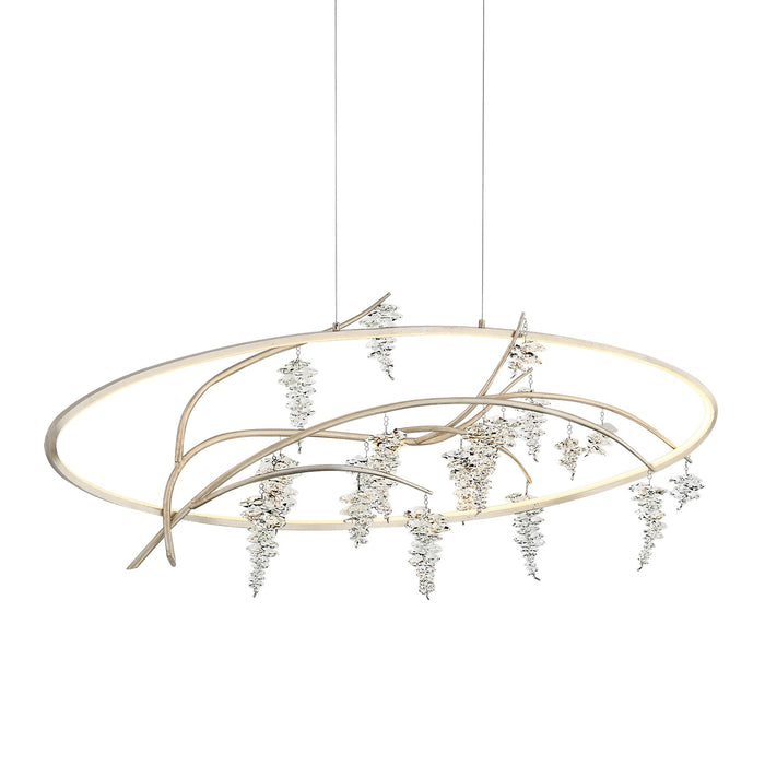 Zeev Lighting CD10290-LED-SL-AG LED Chandelier, Silver Leaf w/Antique Gold