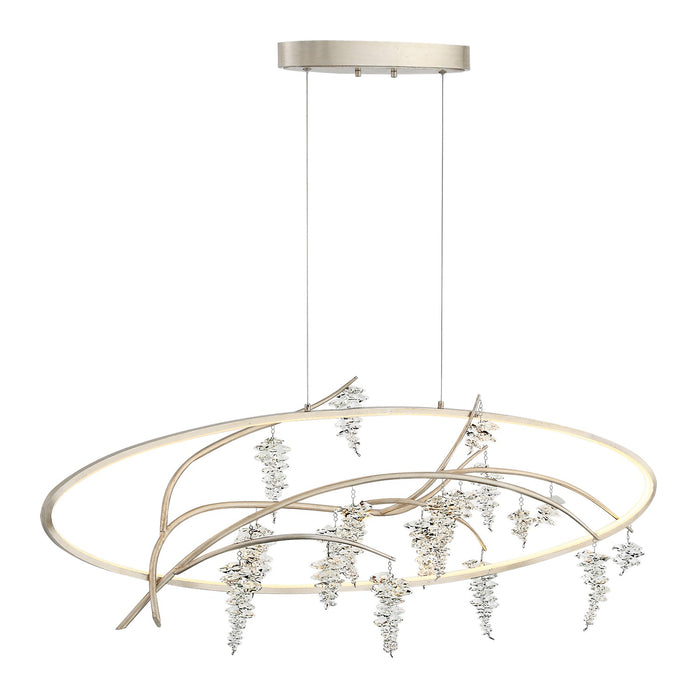 Zeev Lighting CD10290-LED-SL-AG LED Chandelier, Silver Leaf w/Antique Gold