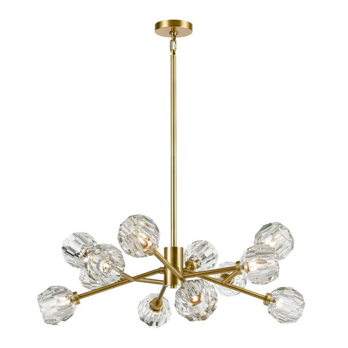 Zeev Lighting CD10309-12-AGB 12 Light Chandelier, Aged Brass