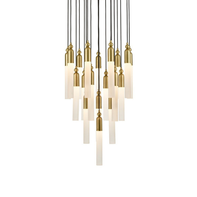 Zeev Lighting CD10320-19-AGB 19 Light Chandelier, Aged Brass