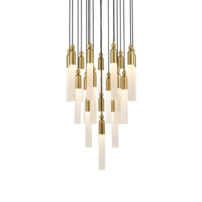 Zeev Lighting CD10320-19-AGB 19 Light Chandelier, Aged Brass