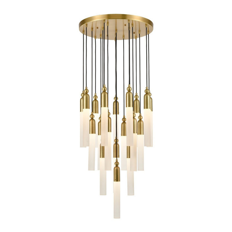 Zeev Lighting CD10320-19-AGB 19 Light Chandelier, Aged Brass