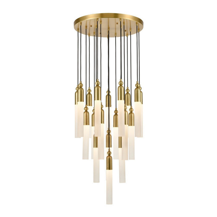 Zeev Lighting CD10320-19-AGB 19 Light Chandelier, Aged Brass