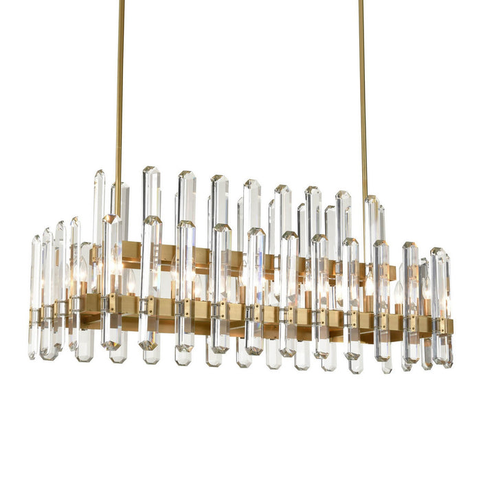 Zeev Lighting CD10332-14-AGB 14 Light Chandelier, Aged Brass
