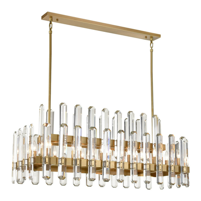 Zeev Lighting CD10332-14-AGB 14 Light Chandelier, Aged Brass