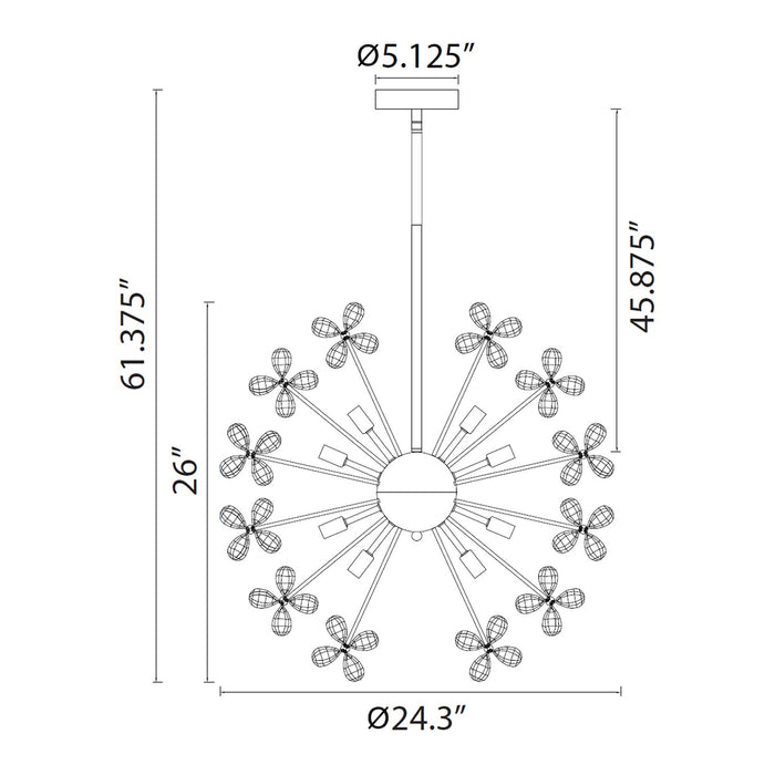Zeev Lighting CD10337-12-AGB 12 Light Chandelier, Aged Brass