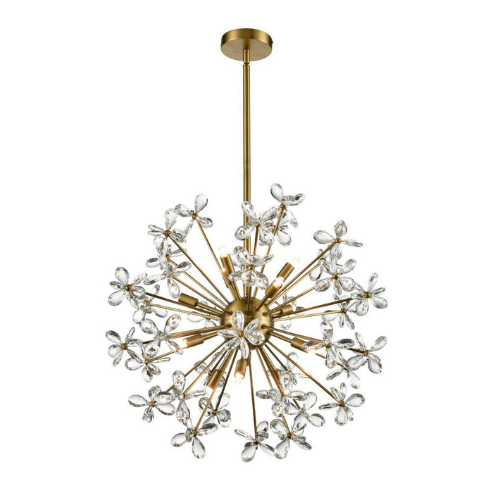 Zeev Lighting CD10337-12-AGB 12 Light Chandelier, Aged Brass