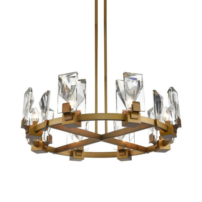 Zeev Lighting CD10346-8-AGB Eight Light Chandelier, Aged Brass