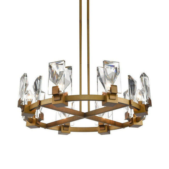 Zeev Lighting CD10346-8-AGB Eight Light Chandelier, Aged Brass