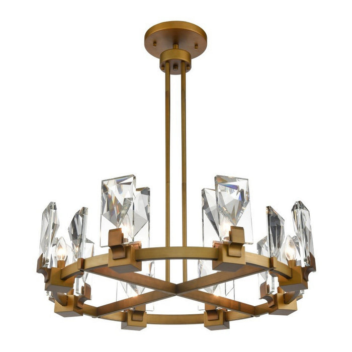 Zeev Lighting CD10346-8-AGB Eight Light Chandelier, Aged Brass