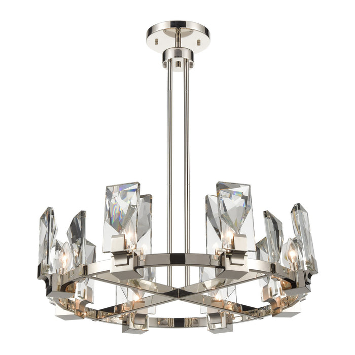 Zeev Lighting CD10347-8-PN Eight Light Chandelier, Polished Nickel