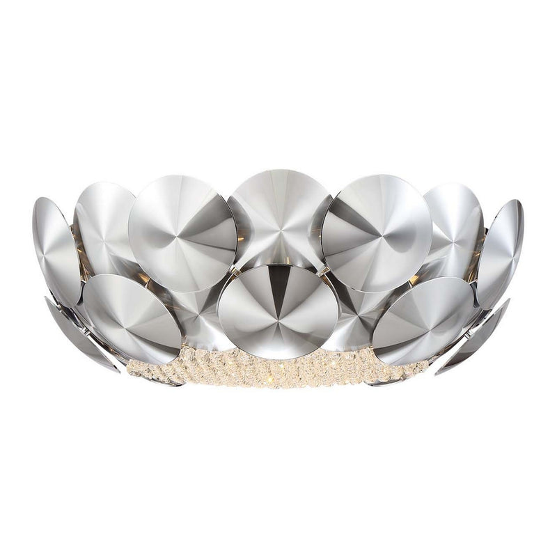 Zeev Lighting FM60041-5-CH Five Light Flush Mount, Brushed Chrome