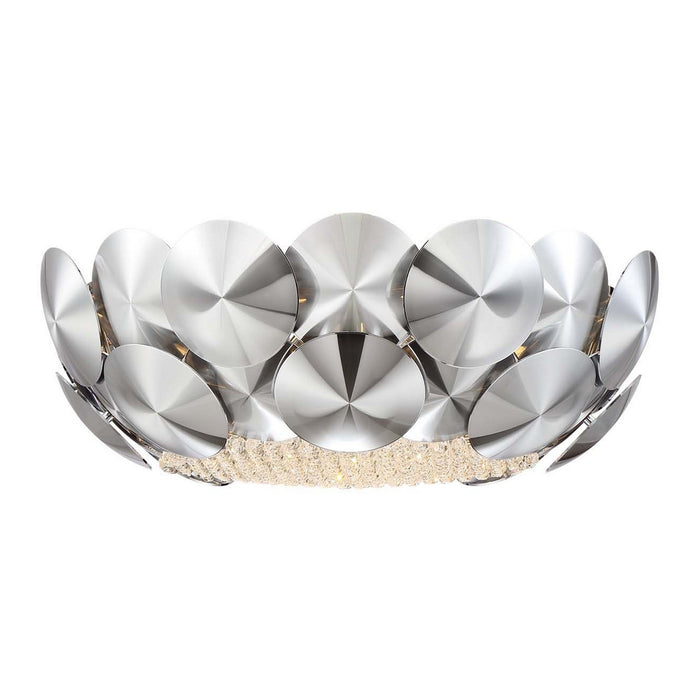 Zeev Lighting FM60041-5-CH Five Light Flush Mount, Brushed Chrome